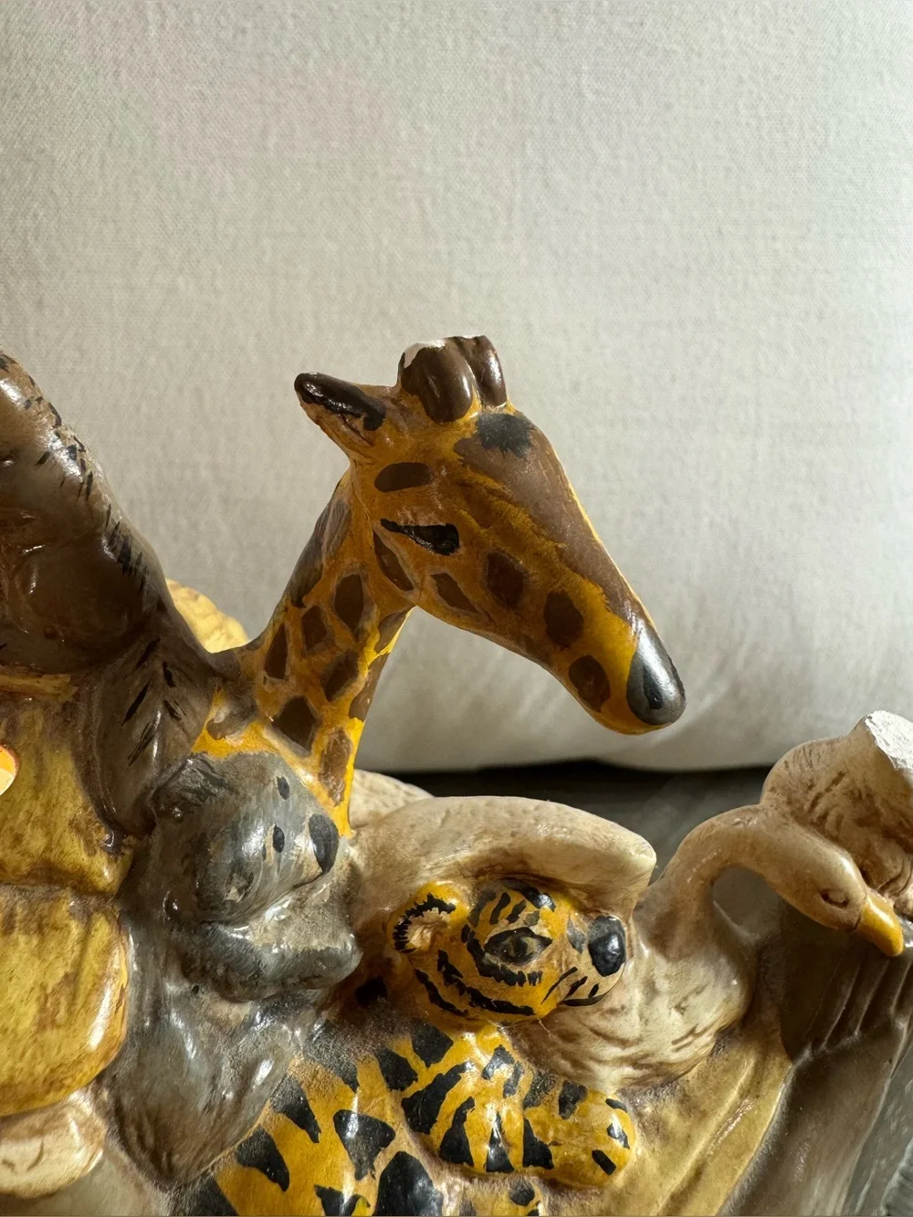 Vintage 1973 Atlantic Mold Noah’s Ark Lighted Ceramic Lamp Decor this is a rare!